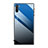 Coque Rebord Contour Silicone et Vitre Miroir Housse Etui Degrade Arc en Ciel H01 pour Samsung Galaxy Note 10 Bleu