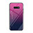 Coque Rebord Contour Silicone et Vitre Miroir Housse Etui Degrade Arc en Ciel H01 pour Samsung Galaxy S10e Rose Rouge