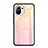 Coque Rebord Contour Silicone et Vitre Miroir Housse Etui Degrade Arc en Ciel H01 pour Xiaomi Mi 11 5G Rose