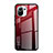 Coque Rebord Contour Silicone et Vitre Miroir Housse Etui Degrade Arc en Ciel H01 pour Xiaomi Mi 11 5G Rouge