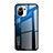 Coque Rebord Contour Silicone et Vitre Miroir Housse Etui Degrade Arc en Ciel H01 pour Xiaomi Mi 11 Lite 5G Bleu