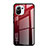 Coque Rebord Contour Silicone et Vitre Miroir Housse Etui Degrade Arc en Ciel H01 pour Xiaomi Mi 11 Lite 5G Rouge