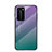 Coque Rebord Contour Silicone et Vitre Miroir Housse Etui Degrade Arc en Ciel H02 pour Huawei P40 Pro Violet