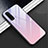 Coque Rebord Contour Silicone et Vitre Miroir Housse Etui Degrade Arc en Ciel H02 pour Oppo Find X2 Violet