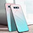 Coque Rebord Contour Silicone et Vitre Miroir Housse Etui Degrade Arc en Ciel H02 pour Samsung Galaxy S10e Cyan