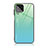 Coque Rebord Contour Silicone et Vitre Miroir Housse Etui Degrade Arc en Ciel JD1 pour Samsung Galaxy M53 5G Cyan