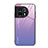 Coque Rebord Contour Silicone et Vitre Miroir Housse Etui Degrade Arc en Ciel JM1 pour OnePlus 11 5G Violet Clair