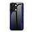 Coque Rebord Contour Silicone et Vitre Miroir Housse Etui Degrade Arc en Ciel JM1 pour OnePlus Ace 2V 5G Bleu Royal