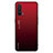 Coque Rebord Contour Silicone et Vitre Miroir Housse Etui Degrade Arc en Ciel JM1 pour OnePlus Nord CE 5G Rouge