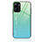 Coque Rebord Contour Silicone et Vitre Miroir Housse Etui Degrade Arc en Ciel JM2 pour Realme V30t 5G Vert