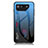 Coque Rebord Contour Silicone et Vitre Miroir Housse Etui Degrade Arc en Ciel LS1 pour Asus ROG Phone 7 Bleu