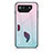 Coque Rebord Contour Silicone et Vitre Miroir Housse Etui Degrade Arc en Ciel LS1 pour Asus ROG Phone 7 Pro Cyan