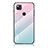 Coque Rebord Contour Silicone et Vitre Miroir Housse Etui Degrade Arc en Ciel LS1 pour Google Pixel 4a Cyan