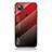 Coque Rebord Contour Silicone et Vitre Miroir Housse Etui Degrade Arc en Ciel LS1 pour Google Pixel 4a Rouge