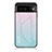 Coque Rebord Contour Silicone et Vitre Miroir Housse Etui Degrade Arc en Ciel LS1 pour Google Pixel 7 5G Cyan