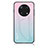 Coque Rebord Contour Silicone et Vitre Miroir Housse Etui Degrade Arc en Ciel LS1 pour Huawei Enjoy 50 Pro Cyan