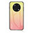 Coque Rebord Contour Silicone et Vitre Miroir Housse Etui Degrade Arc en Ciel LS1 pour Huawei Enjoy 50 Pro Jaune