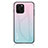 Coque Rebord Contour Silicone et Vitre Miroir Housse Etui Degrade Arc en Ciel LS1 pour Huawei Enjoy 50z Cyan