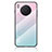 Coque Rebord Contour Silicone et Vitre Miroir Housse Etui Degrade Arc en Ciel LS1 pour Huawei Honor 50 Lite Cyan