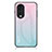 Coque Rebord Contour Silicone et Vitre Miroir Housse Etui Degrade Arc en Ciel LS1 pour Huawei Honor 70 5G Cyan