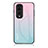 Coque Rebord Contour Silicone et Vitre Miroir Housse Etui Degrade Arc en Ciel LS1 pour Huawei Honor 70 Pro 5G Cyan