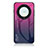Coque Rebord Contour Silicone et Vitre Miroir Housse Etui Degrade Arc en Ciel LS1 pour Huawei Honor X9a 5G Rose Rouge