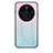 Coque Rebord Contour Silicone et Vitre Miroir Housse Etui Degrade Arc en Ciel LS1 pour Huawei Mate 50 Pro Cyan