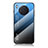 Coque Rebord Contour Silicone et Vitre Miroir Housse Etui Degrade Arc en Ciel LS1 pour Huawei Nova 8i Bleu