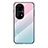 Coque Rebord Contour Silicone et Vitre Miroir Housse Etui Degrade Arc en Ciel LS1 pour Huawei P50 Cyan