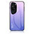 Coque Rebord Contour Silicone et Vitre Miroir Housse Etui Degrade Arc en Ciel LS1 pour Huawei P60 Art Violet Clair