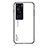 Coque Rebord Contour Silicone et Vitre Miroir Housse Etui Degrade Arc en Ciel LS1 pour Huawei P60 Pro Blanc