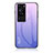 Coque Rebord Contour Silicone et Vitre Miroir Housse Etui Degrade Arc en Ciel LS1 pour Huawei P60 Pro Violet Clair