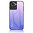 Coque Rebord Contour Silicone et Vitre Miroir Housse Etui Degrade Arc en Ciel LS1 pour OnePlus 10R 5G Violet Clair