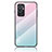 Coque Rebord Contour Silicone et Vitre Miroir Housse Etui Degrade Arc en Ciel LS1 pour OnePlus 9RT 5G Cyan