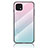 Coque Rebord Contour Silicone et Vitre Miroir Housse Etui Degrade Arc en Ciel LS1 pour Oppo A16e Cyan