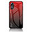 Coque Rebord Contour Silicone et Vitre Miroir Housse Etui Degrade Arc en Ciel LS1 pour Oppo A17 Rouge