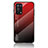 Coque Rebord Contour Silicone et Vitre Miroir Housse Etui Degrade Arc en Ciel LS1 pour Oppo A54 5G Rouge