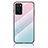 Coque Rebord Contour Silicone et Vitre Miroir Housse Etui Degrade Arc en Ciel LS1 pour Oppo A54s Cyan