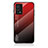 Coque Rebord Contour Silicone et Vitre Miroir Housse Etui Degrade Arc en Ciel LS1 pour Oppo A55 4G Rouge