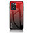 Coque Rebord Contour Silicone et Vitre Miroir Housse Etui Degrade Arc en Ciel LS1 pour Oppo A77 4G Rouge