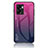 Coque Rebord Contour Silicone et Vitre Miroir Housse Etui Degrade Arc en Ciel LS1 pour Oppo A77 5G Rose Rouge