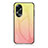 Coque Rebord Contour Silicone et Vitre Miroir Housse Etui Degrade Arc en Ciel LS1 pour Oppo A78 4G Jaune