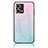 Coque Rebord Contour Silicone et Vitre Miroir Housse Etui Degrade Arc en Ciel LS1 pour Oppo F21 Pro 4G Cyan