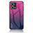 Coque Rebord Contour Silicone et Vitre Miroir Housse Etui Degrade Arc en Ciel LS1 pour Oppo F21 Pro 4G Rose Rouge