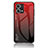 Coque Rebord Contour Silicone et Vitre Miroir Housse Etui Degrade Arc en Ciel LS1 pour Oppo F21 Pro 4G Rouge