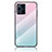 Coque Rebord Contour Silicone et Vitre Miroir Housse Etui Degrade Arc en Ciel LS1 pour Oppo Find X3 5G Cyan