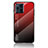 Coque Rebord Contour Silicone et Vitre Miroir Housse Etui Degrade Arc en Ciel LS1 pour Oppo Find X3 Pro 5G Rouge