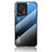 Coque Rebord Contour Silicone et Vitre Miroir Housse Etui Degrade Arc en Ciel LS1 pour Oppo Find X5 5G Bleu