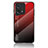 Coque Rebord Contour Silicone et Vitre Miroir Housse Etui Degrade Arc en Ciel LS1 pour Oppo Find X5 5G Rouge