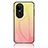 Coque Rebord Contour Silicone et Vitre Miroir Housse Etui Degrade Arc en Ciel LS1 pour Oppo Reno10 5G Jaune